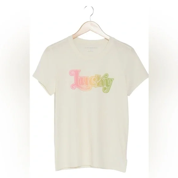 Lucky Brand Groovy Graphic Tee Shirt White NWT M XL - Picture 3 of 9